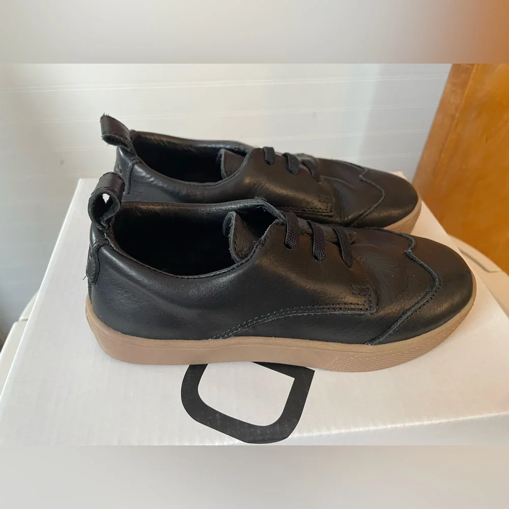Freshly Picked Leather Black Ebony Oxford Sneaker Boys Toddler 10T NIB